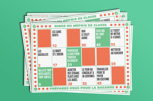 BINGO DU MÉPRIS DE CLASSE - VERT